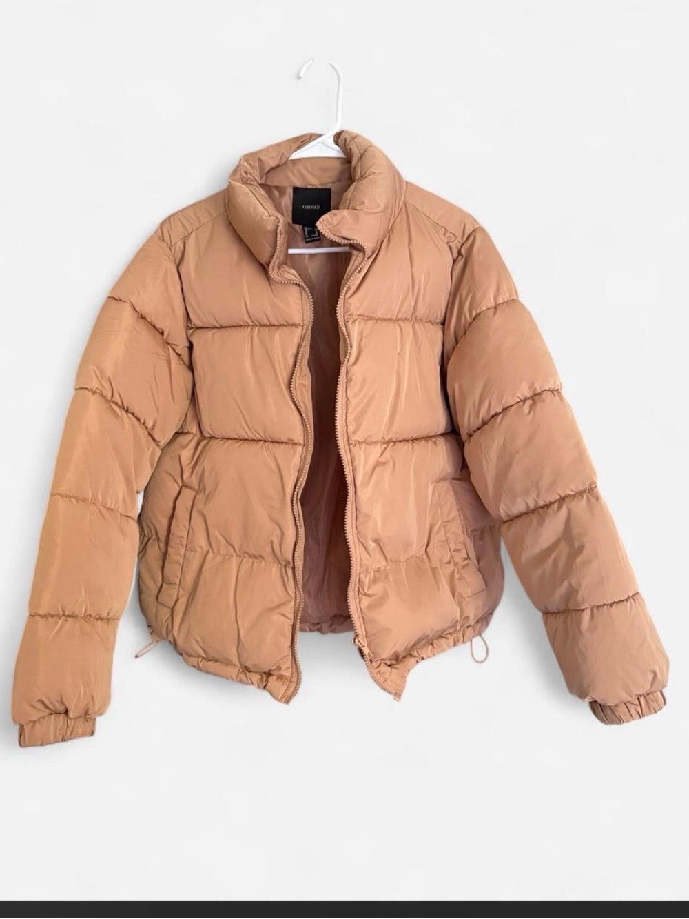 Forever 21 Tan Nude Quilted Puffer Jacket